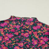 PREORDER - Holly Retro Floral Printed Mesh Short Sleeve Top 3/22