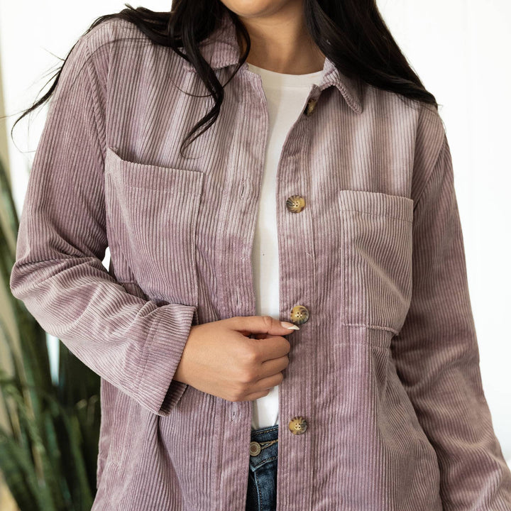 Laramie Corduroy Shacket - Elderberry