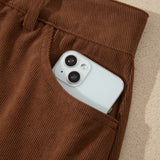 Nyla Button Front Corduroy Skirt