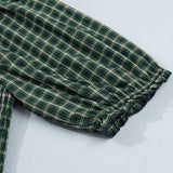 Daisy Plaid Square Neck Shirred High Waist Ruffle Hem Dress