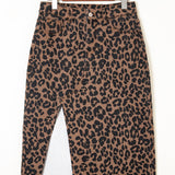 PREORDER - Leopard Frayed Split Denim Midi Skirt | Dropship