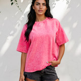 Campbell Cotton Mineral Washed Oversize Tee - Pink