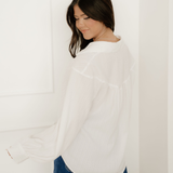 Mabel Crinkled Texture Button Down Loose Shirt