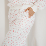 Rose Sweat Set Floral Kangaroo Pocket Hoodie Pants Set
