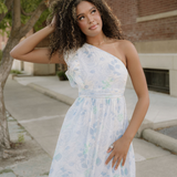 Bonnie Ruffled One Shoulder Vacation Maxi Dress