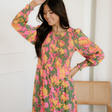 Tinsley Floral Puff Sleeve Smocked Bodice Frill Tiered Dress