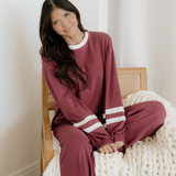Jordyn Varsity Pullover Drawstring Wide Leg Pant Set