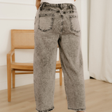 Shiloh Acid Wash Tie Waist Denim Pants