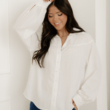 Mabel Crinkled Texture Button Down Loose Shirt