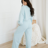 Miles Crop Pullover Drawstring Wide Leg Pants Set