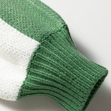 V Neck Checkered Sweater - Green