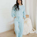 Miles Crop Pullover Drawstring Wide Leg Pants Set