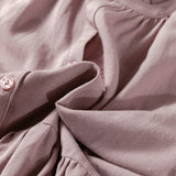 Mae Slit V Neck Ruffled Loose Blouse