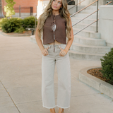 August Tie Up Vest - Brown