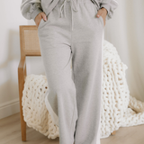 Jordyn Varisty Long Sleeve Pullover and Pants Set - Gray