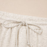 Addyson Lounge Set Polo Tee Casual Pant Set - Heather Gray