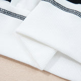 Sophie Striped Colorblock Patchwork Oversized Sweatshirt - Black