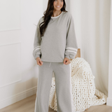 Jordyn Varisty Long Sleeve Pullover and Pants Set - Gray