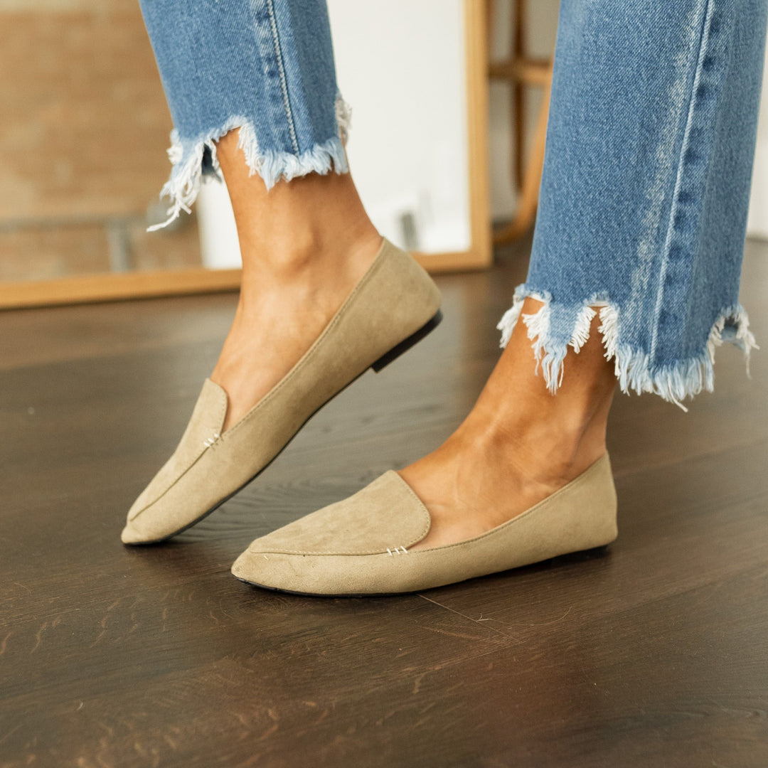 Leilani Flats - Slate Khaki Suede