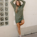 Cable Knit Sweater Dress - Green | Dropship