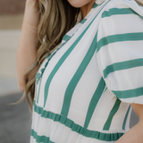 Tiffany Ricrac Trim Notched Neck Half Sleeve Vacation Dress