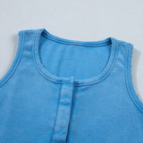 Vintage Distressed Ribbed Mineral Wash Tank Top
