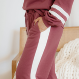 Jordyn Varsity Pullover Drawstring Wide Leg Pant Set
