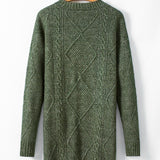 Cable Knit Sweater Dress - Green | Dropship
