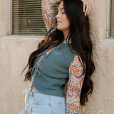 August Tie Up Vest - Ash Jade