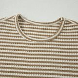 Jaslyn Stripe Breathable Textured Knit Short 2pcs Set