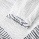 PREORDER Morgan Half Button Gauze Patchwork Bracelet Sleeve Babydoll Blouse | Dropship