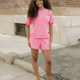 Jess Raw Edge Patch Pocket Oversized Top and Shorts Set