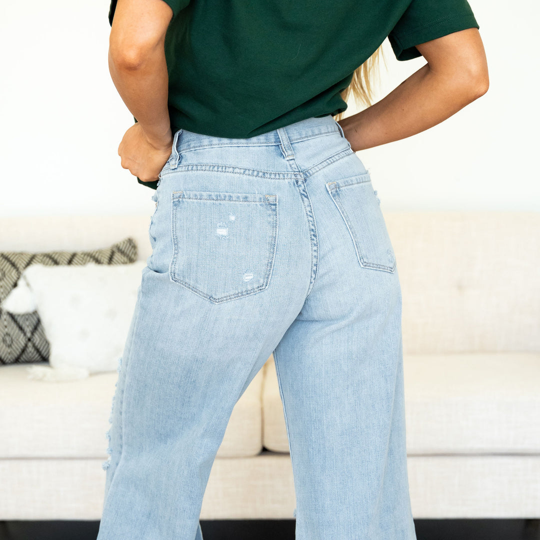 Zara Cropped Wide Leg Jeans - KanCan