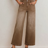 Belinda Minimalist Patch Pocket High Waist Shift Jeans