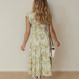 Kennedy Smocked Bodice Ruffled Sleeveless Tiered Floral Maxi Dress (wait for sample)
