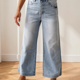 Veronica Multi Buttons Wide Leg Jeans