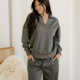 Sylvie Collared V Neck Pullover Sweatshirt Sweatpants Set