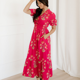 Neve Frilled V Neck Short Sleeve Ruffle Maxi Dress