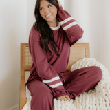 Jordyn Varsity Pullover Drawstring Wide Leg Pant Set