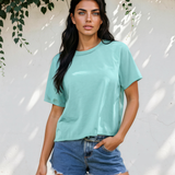 Mira Mineral Wash Raglan Sleeve Boxy Fit Cropped Tee