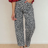 Winona Leopard Print Barrel Jeans