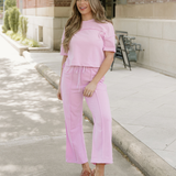 Drop Shoulder Boxy Tee and Barrel Pants Set