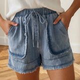 Finlee Frayed Edge Casual Denim Shorts