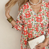 PREORDER Gabriela Ricrac Trim V Neck 3/4 Sleeve Loose Mini Dress | Dropship