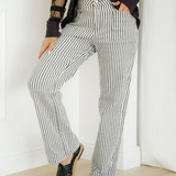 Cassie Stripe Patch Pocket High Waist Shift Denim Jeans