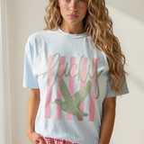 Lucky Duck Print Casual Round Neck T Shirt