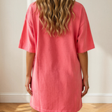 Paradise Drop Shoulder Loose Casual T Shirt Mini Dress