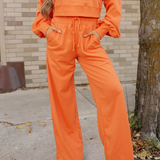 Miles Crop Pullover Drawstring Wide Leg Pants Set