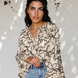 Amelie Morn Floral Print Batwing Sleeve Buttoned Loose Fit Shirt