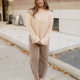 Lou Drop Shoulder Side Slits Loose Sweater